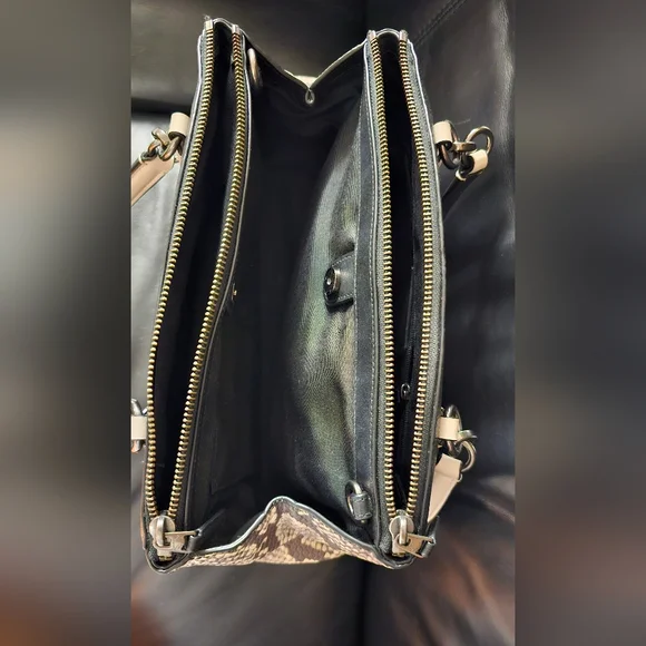 Coach F57507 Christie Carryall Shoulder Bag Python Snake Exotic Black Purse EUC - Picture 9 of 15